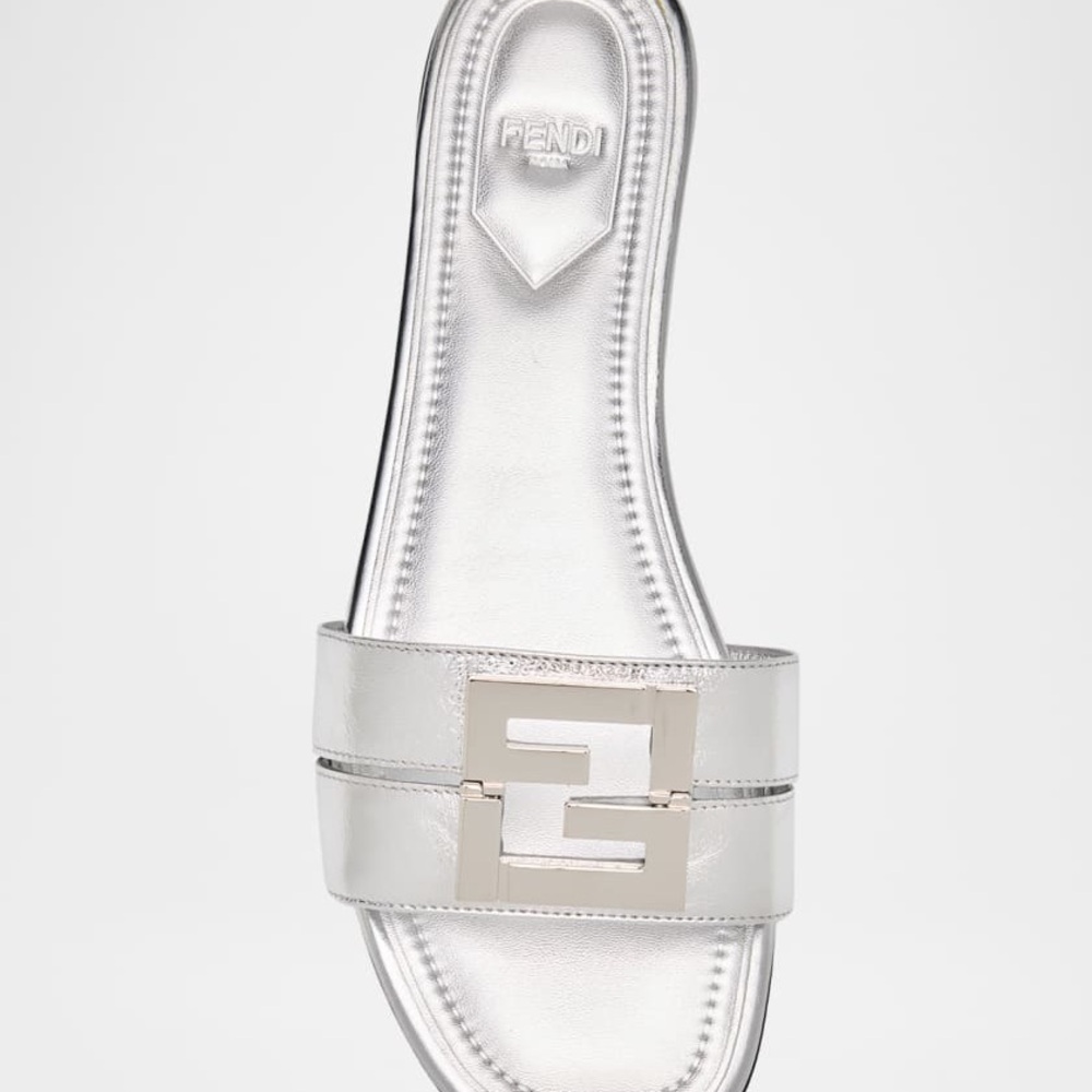 Fendi FFold Metallic Slide Sandals size EU 40 BNWB - Picture 8 of 9